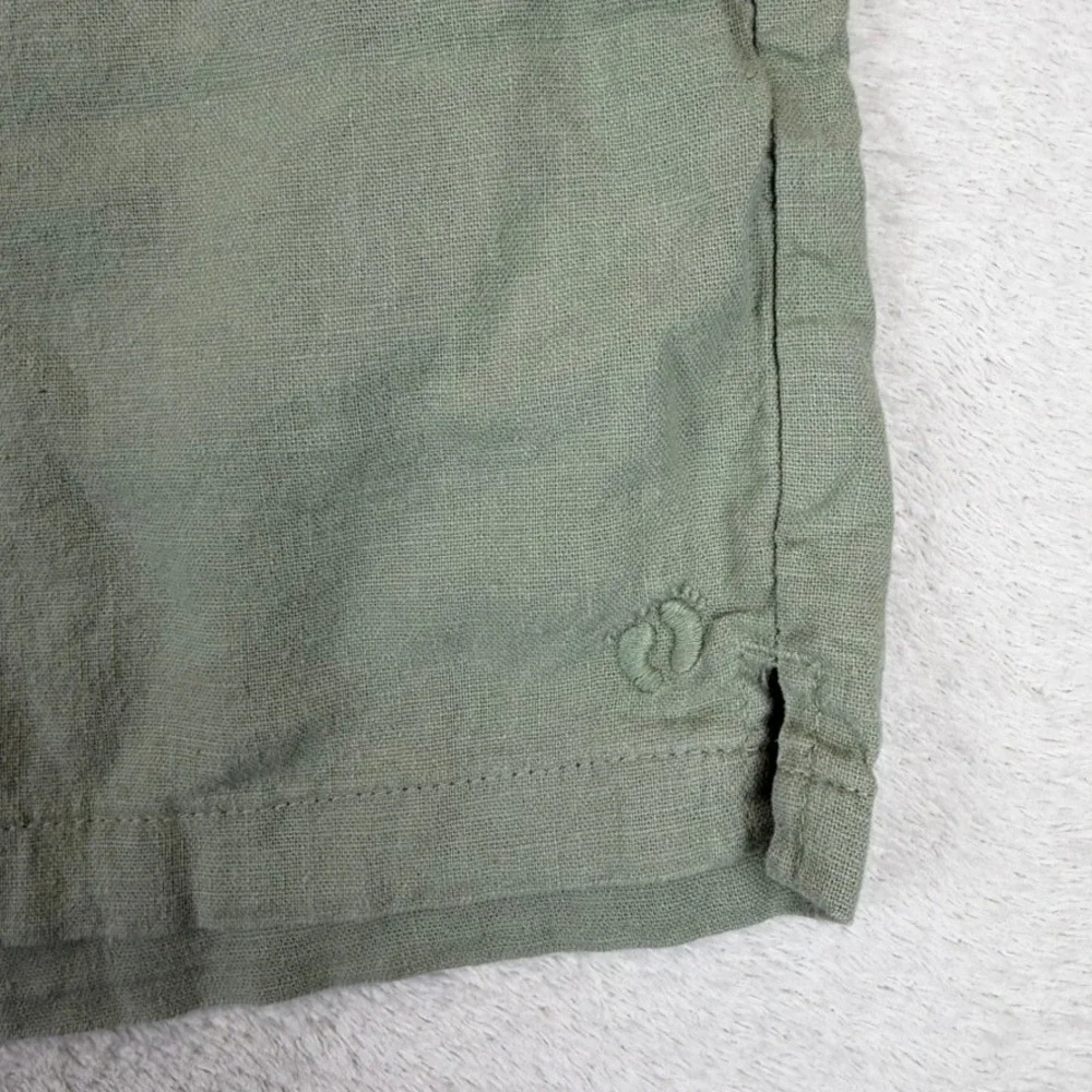 Hang Ten Women Linen Blend Paperbag Waist Shorts Set of 2 Black Green Large